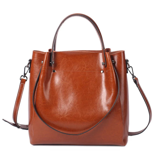 A130 Capacity High Quality Cowhide Women's Shoulder Bags