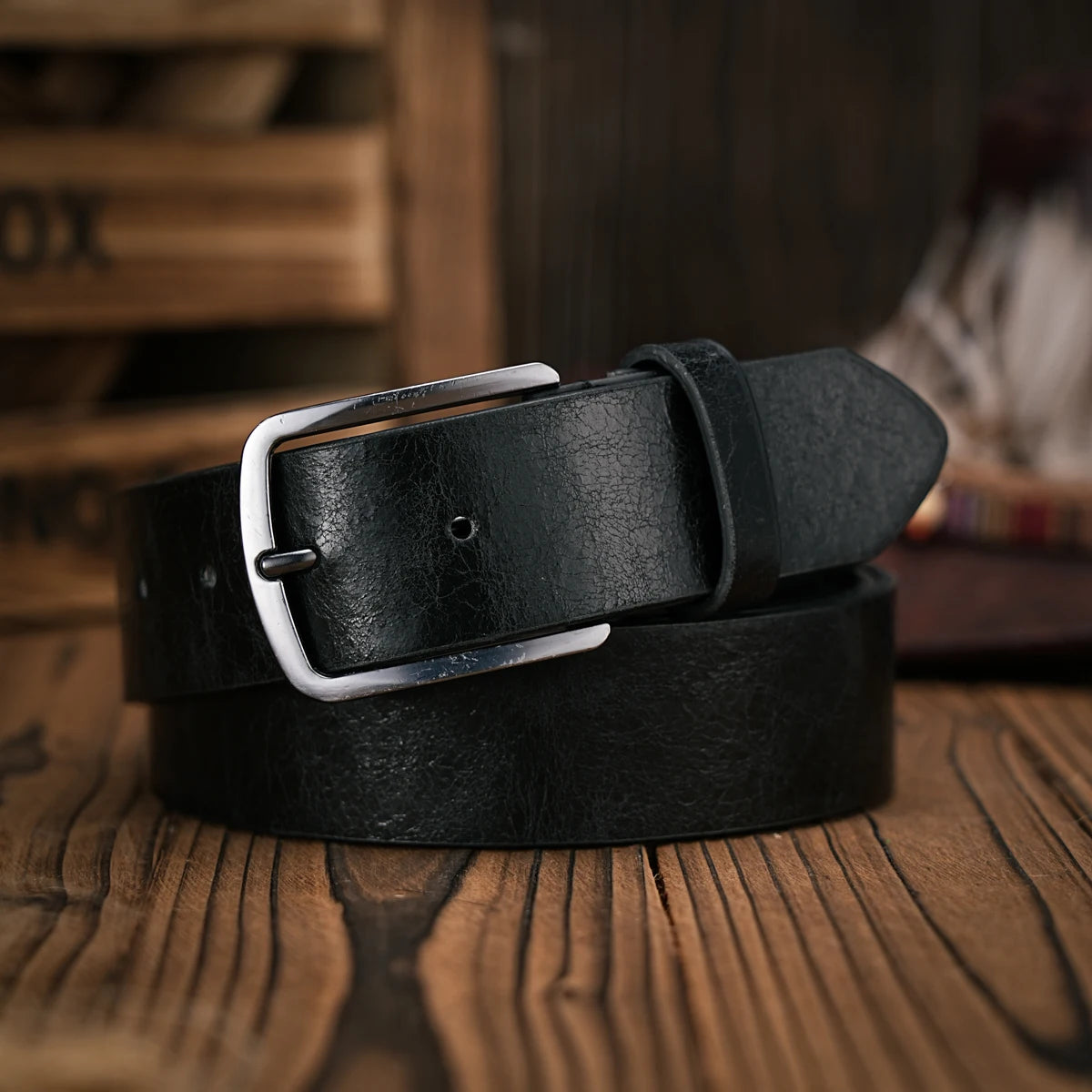 AH52 men's and women's retro metal buckle casual style brown PU belt suitable for daily business attendance four seasons