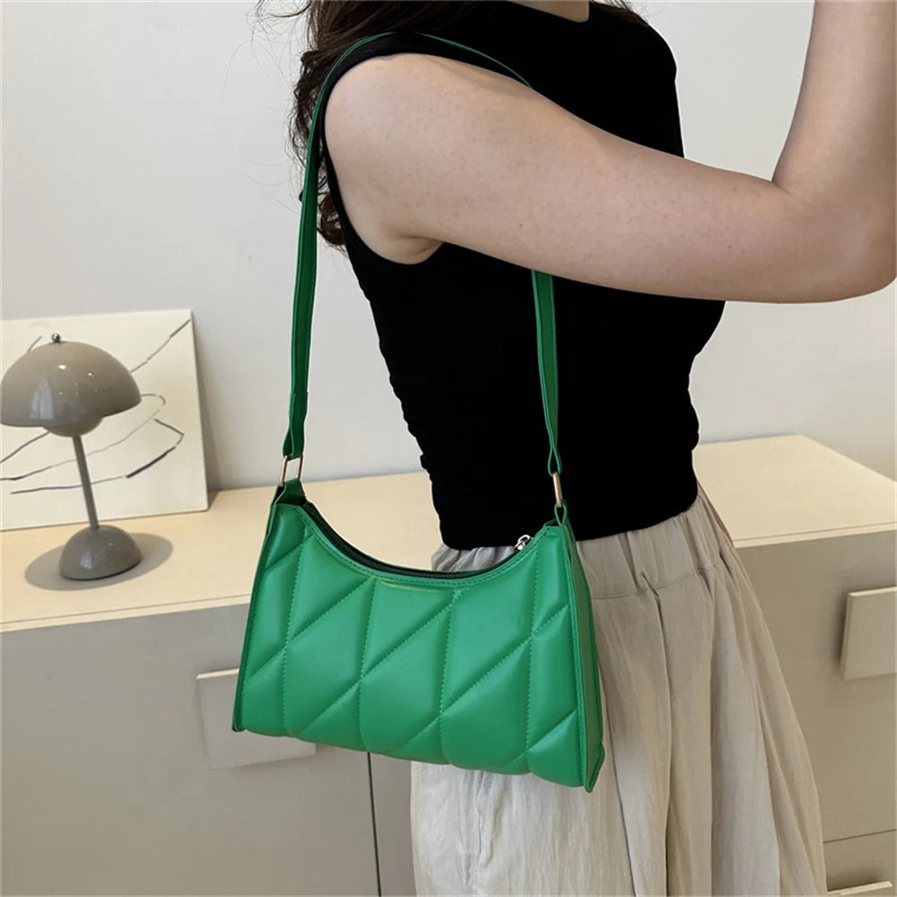 A92 Shoulder Bag Vintage Solid Color Casual Women Hobo Bag Handbag