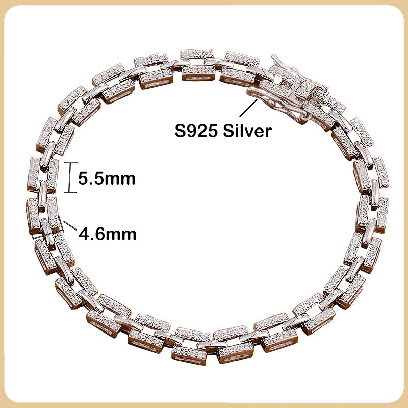 E20 for Women Party Wedding Fine Jewelry Sterling Silver Diamond Bracelets