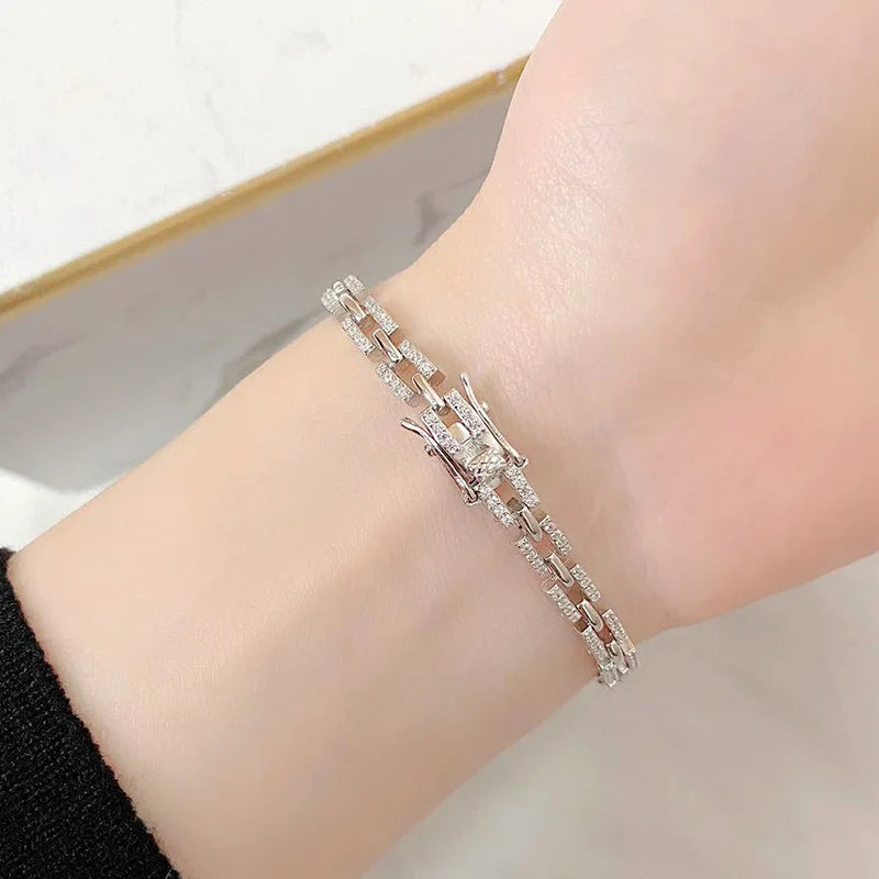 E20 for Women Party Wedding Fine Jewelry Sterling Silver Diamond Bracelets