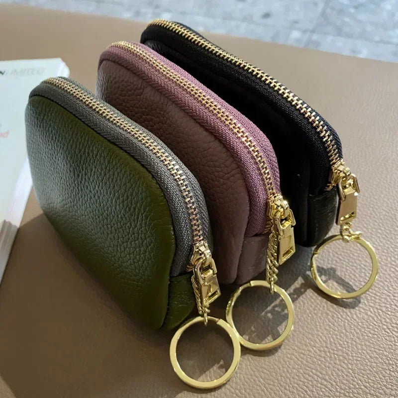 A19 Fashion Genuine Leather Short Women Wallet Clutch Coin Purse Card Holder Organizer Bags Mini Zipper Cute Money Bags