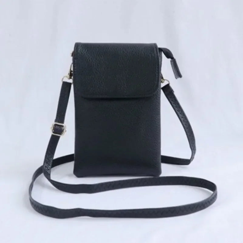 A72 Leather Mobile Phone Purse Bags Solid Flap Messenger