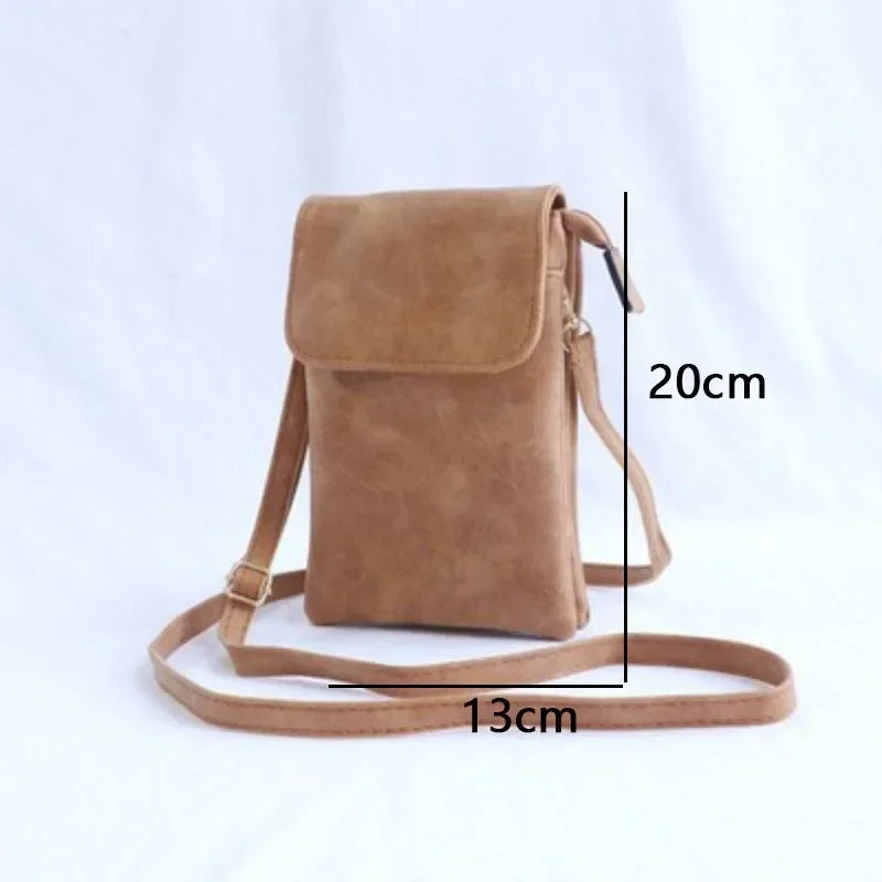 A72 Leather Mobile Phone Purse Bags Solid Flap Messenger