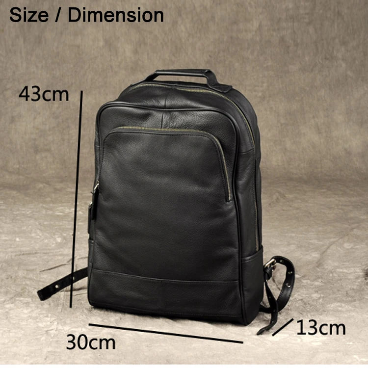 a140  genuine leather backpack men's backpack