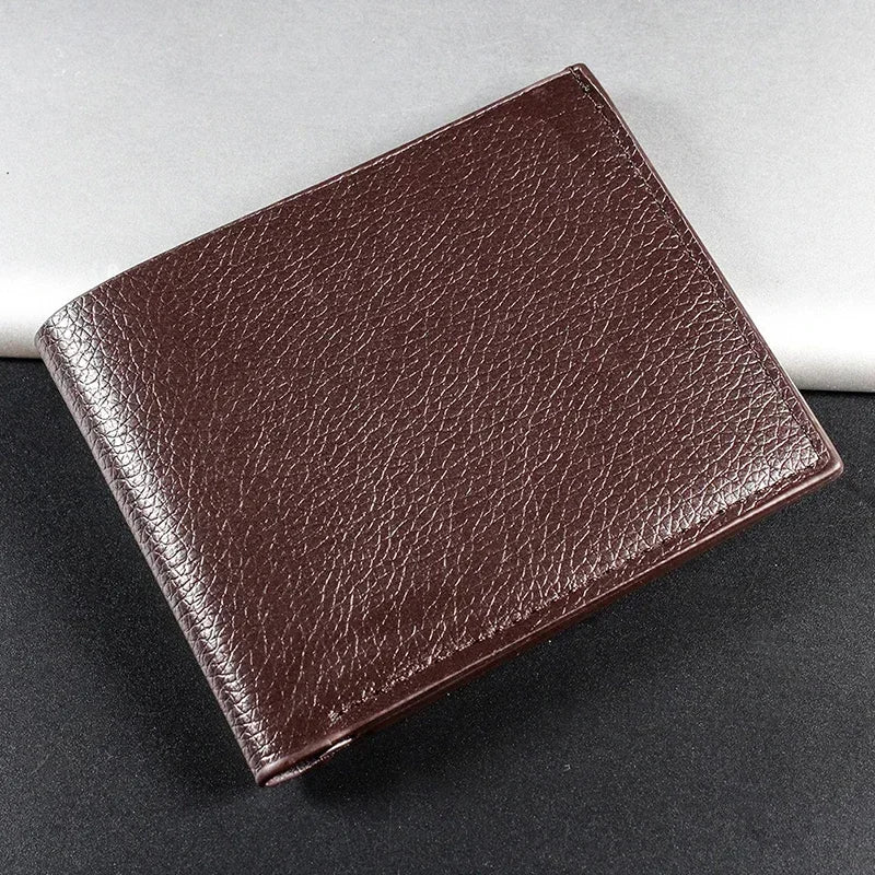 A26 High quality product PU faux leather men's wallet short black wallet