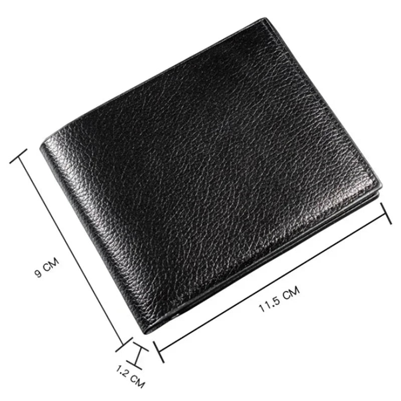 A26 High quality product PU faux leather men's wallet short black wallet