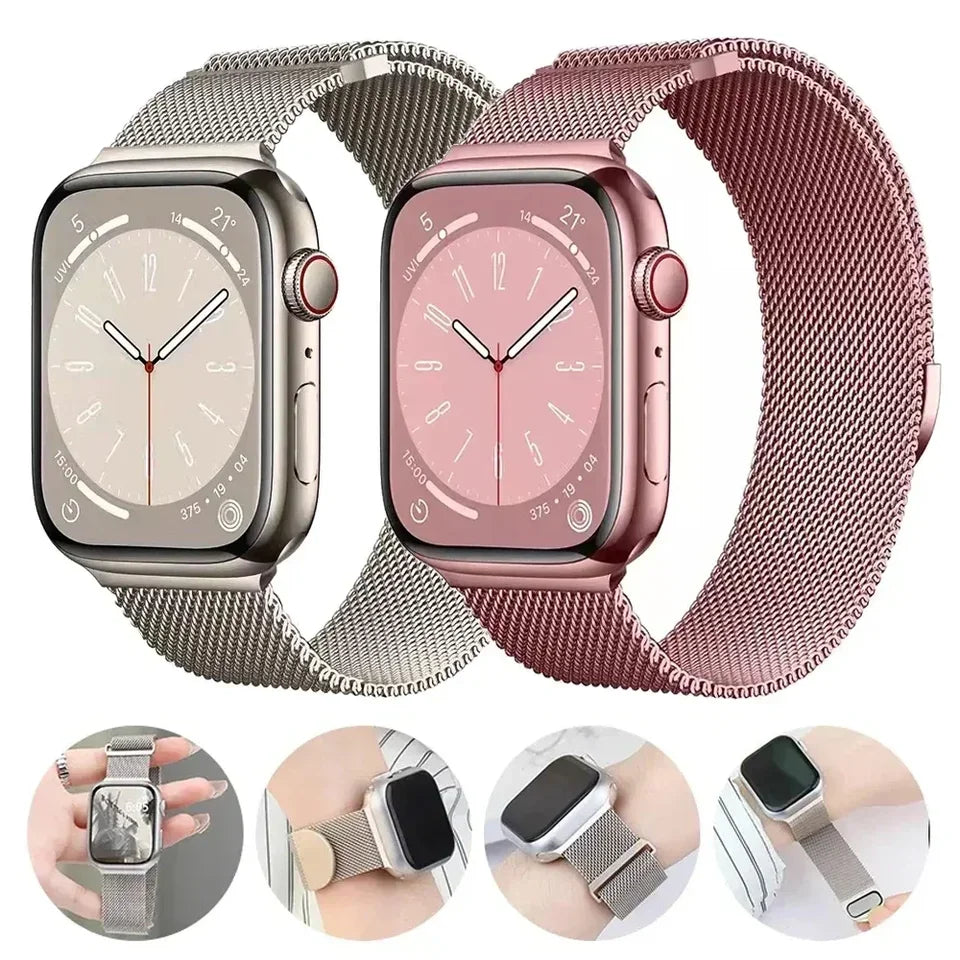 M15 for Apple Watch Bands 45mm 44mm 40mm 41mm 42mm 38mm Magnetic bracelet iwatch series 10 9 8 7 6 5 4 ultra2 49mm Band