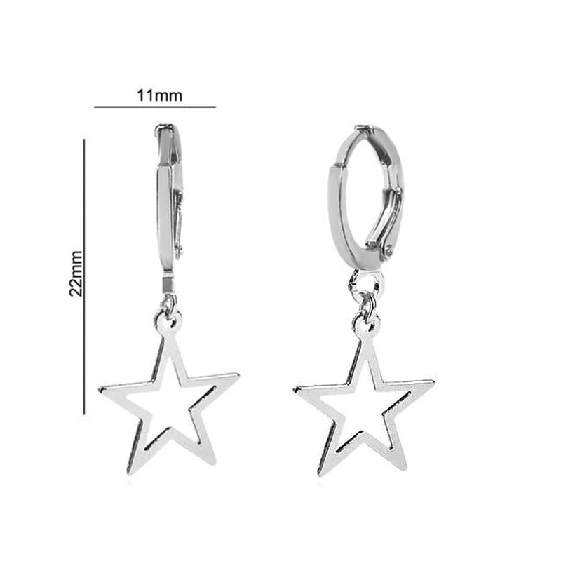 E22 New creative star earrings Women's fashionable silver earrings