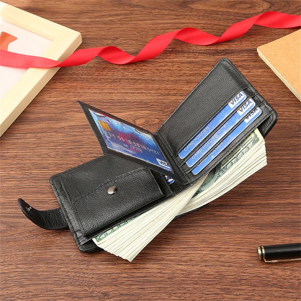 A32 Short Bi-Fold Buckle Wallet Credit Card Holder Folding Wallet Clutch