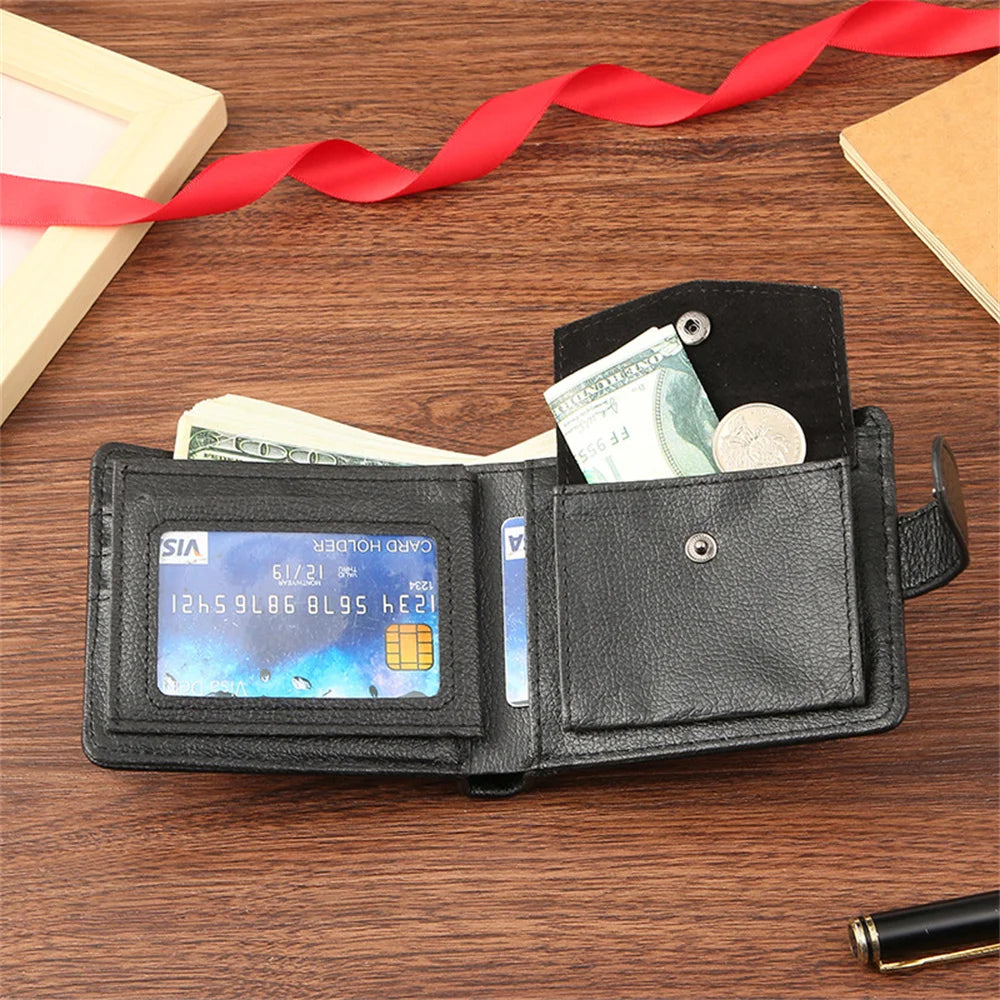 A32 Short Bi-Fold Buckle Wallet Credit Card Holder Folding Wallet Clutch