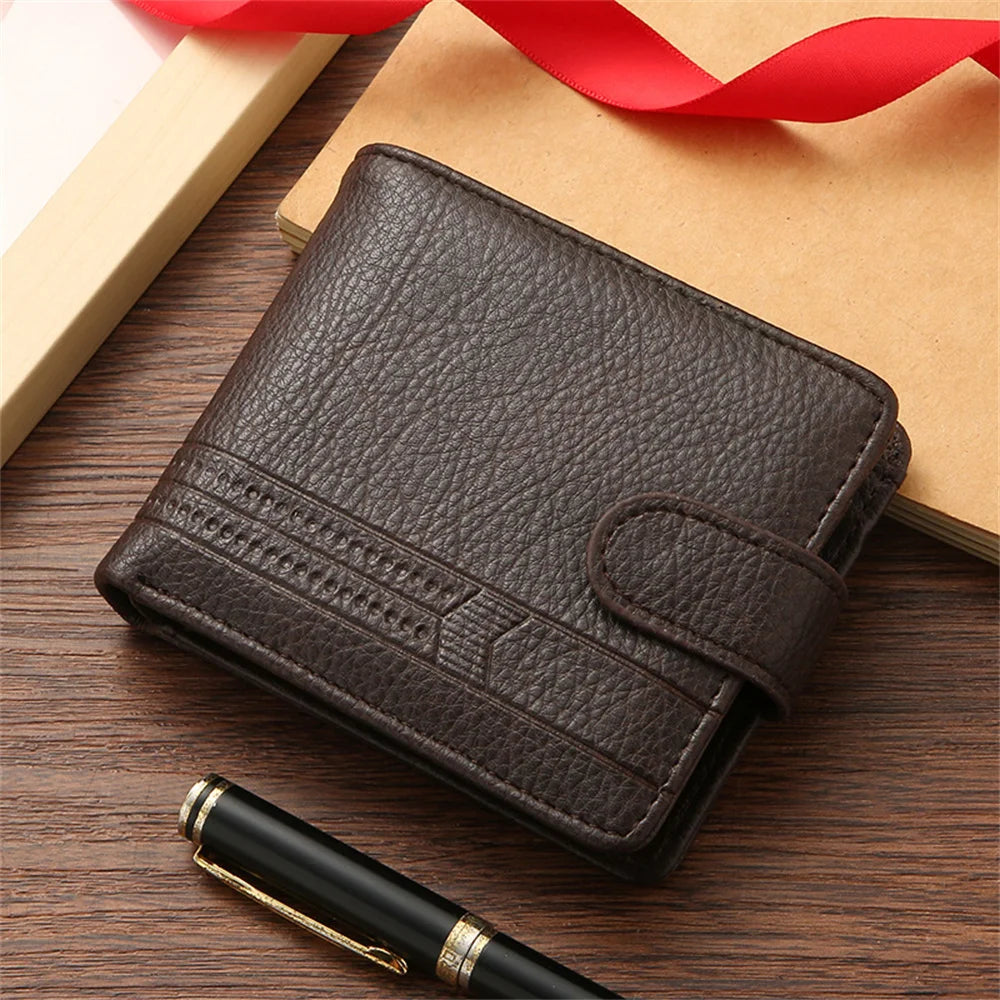 A32 Short Bi-Fold Buckle Wallet Credit Card Holder Folding Wallet Clutch