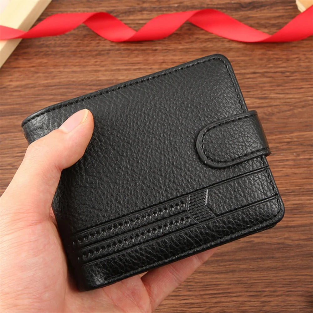 A32 Short Bi-Fold Buckle Wallet Credit Card Holder Folding Wallet Clutch