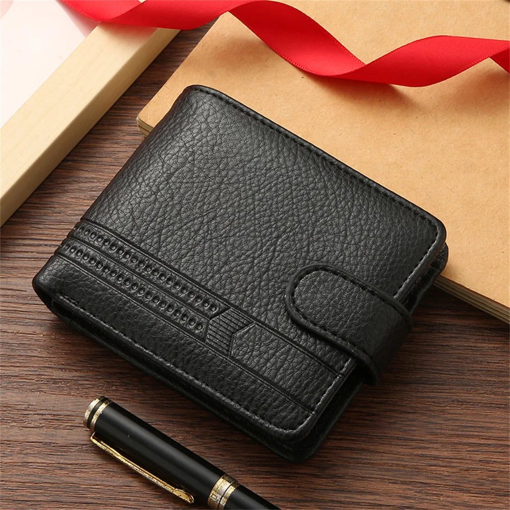 A32 Short Bi-Fold Buckle Wallet Credit Card Holder Folding Wallet Clutch