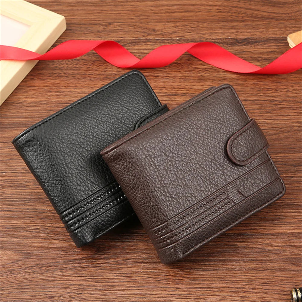 A32 Short Bi-Fold Buckle Wallet Credit Card Holder Folding Wallet Clutch