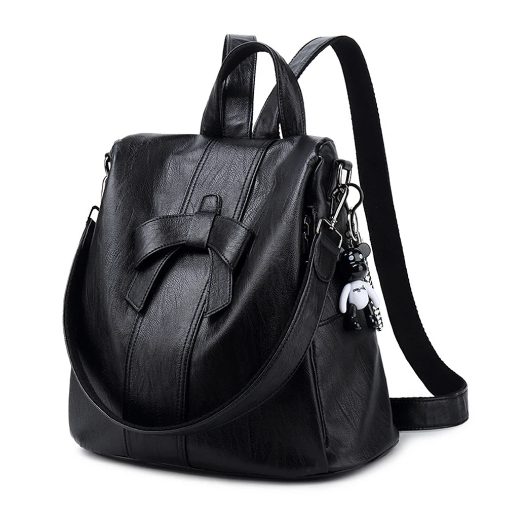 A99 High Quality Genuine Leather Backpack Anti Theft Shoulders Bag Women's Business Backpack Elegant Bow Lady's Leather Bag