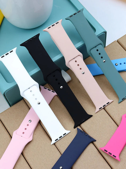 M11 Silicone Band For Apple Watch strap 44mm 45mm 40mm 41mm 42-38mm 45 mm sport bracelet iwatch series 8 7 6 5 4 3 SE 9 Ultra 2 49mm