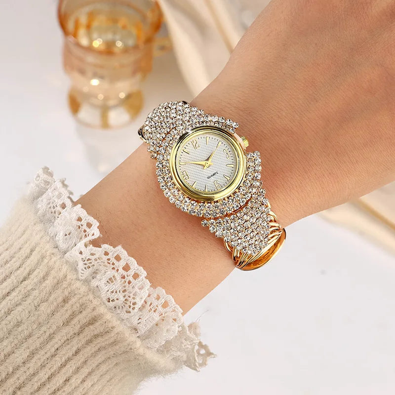 C180 Diamond gold watch luxury brand rhinestone